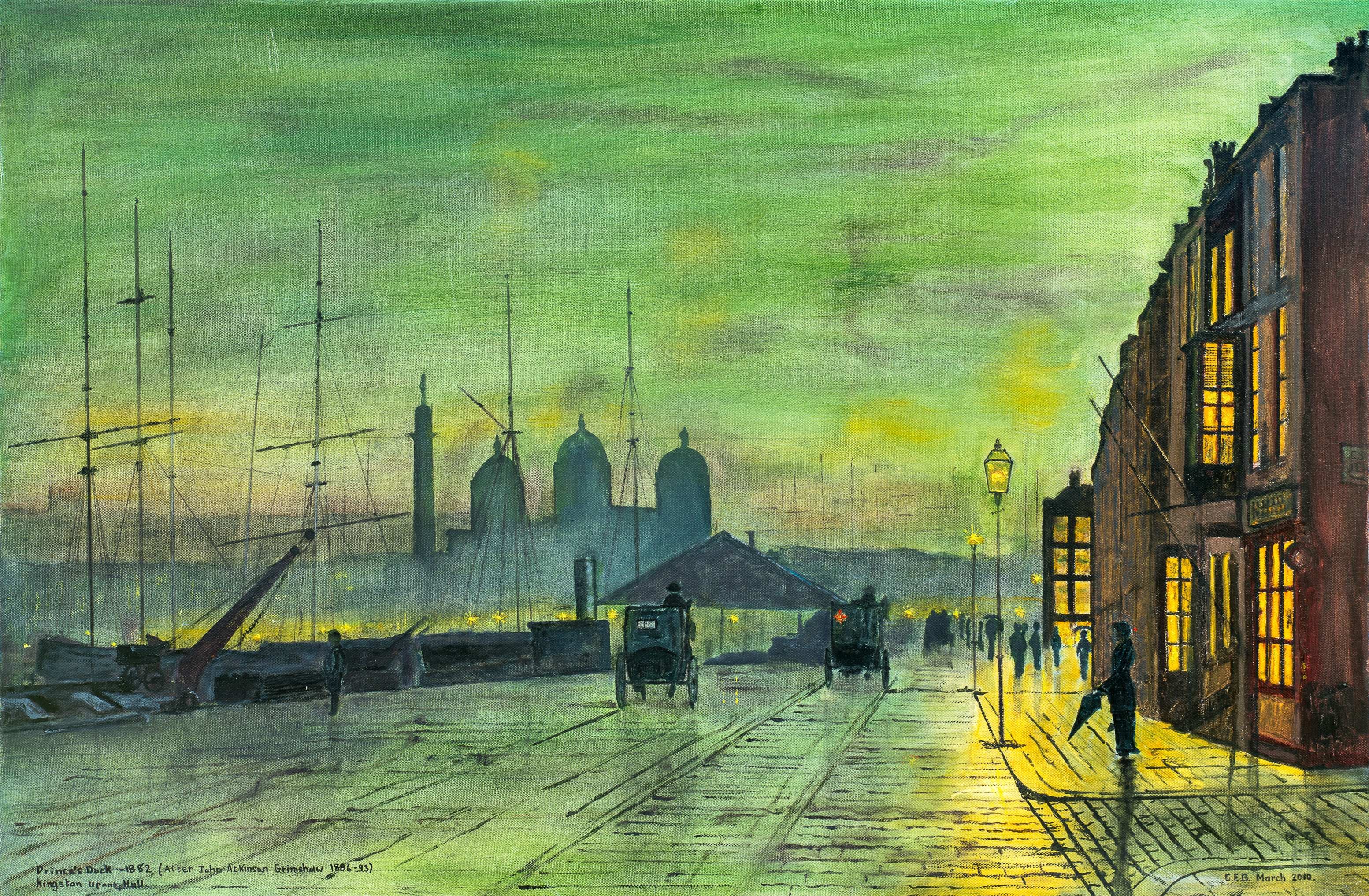 Prince’s Dock, Hull — painting by Chris Brock