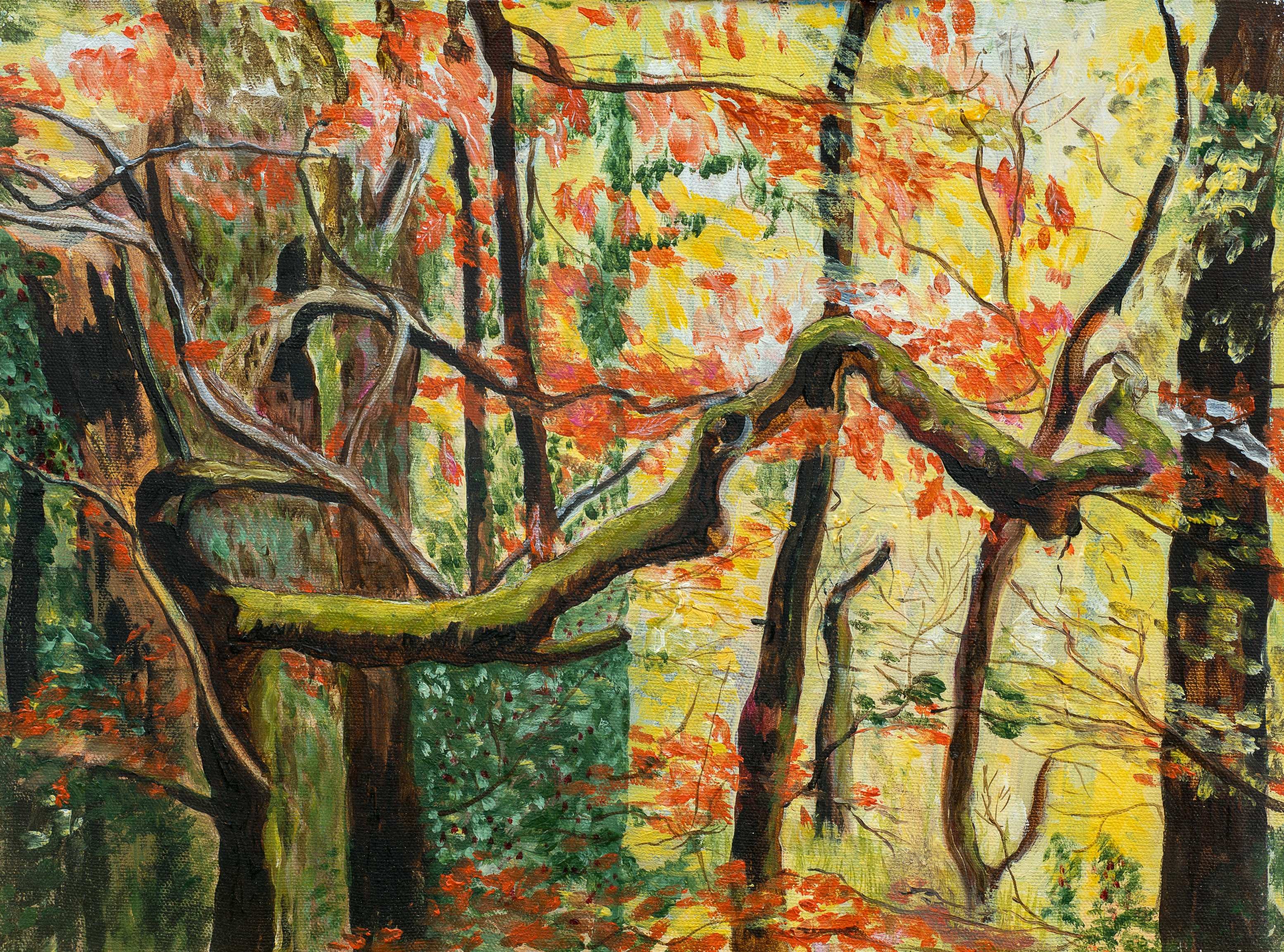 Trees in Autumn — painting by Chris Brock