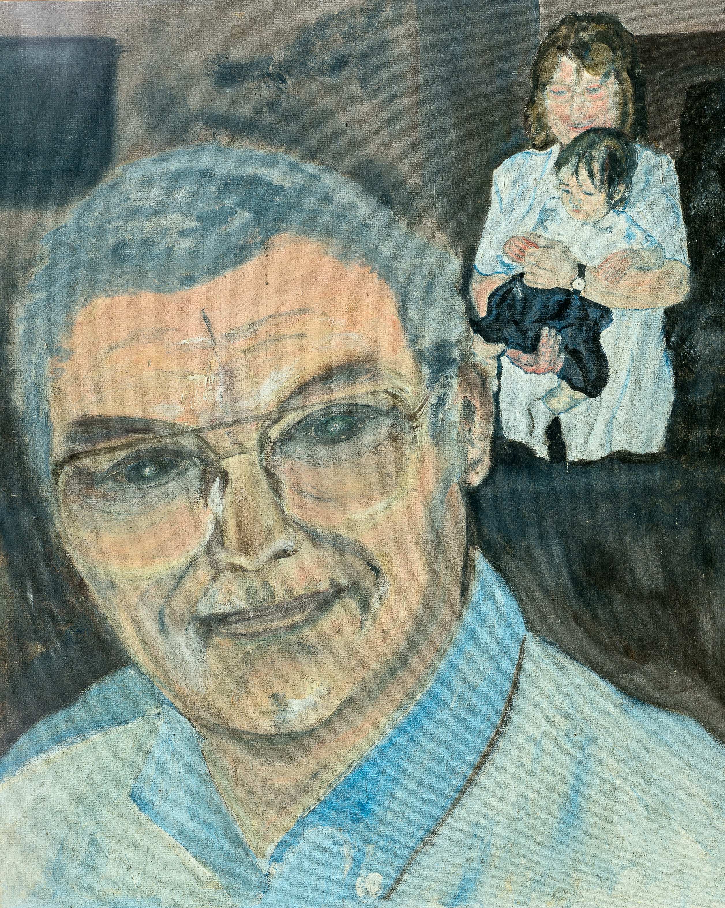 Chris, Janet and Henry — painting by Chris Brock