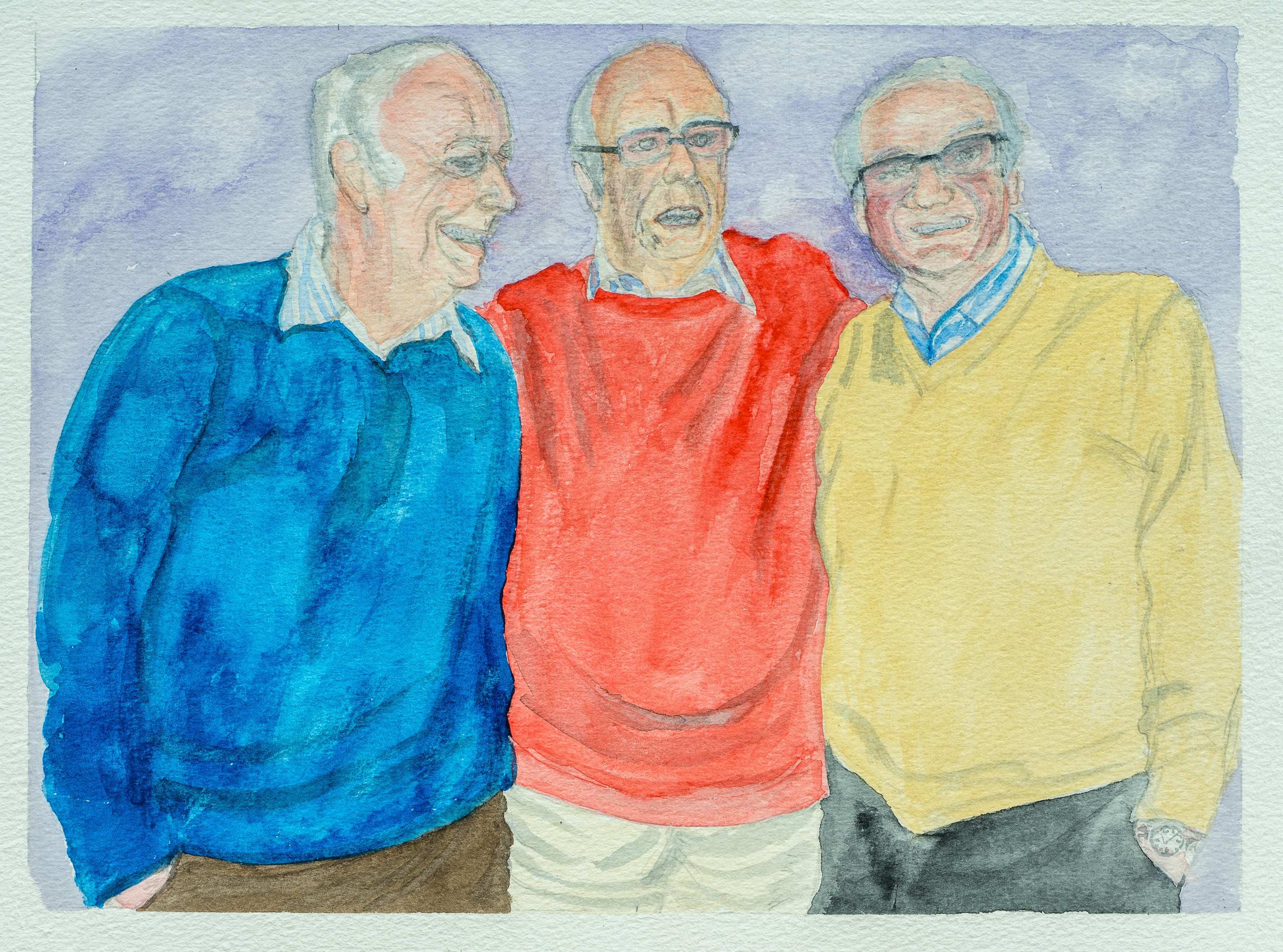 John, Stuart and Chris — painting by Chris Brock
